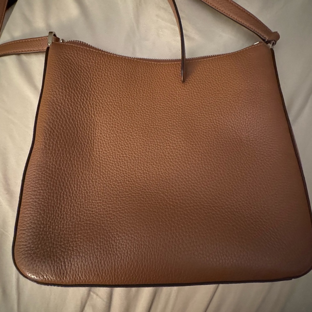 Kate Spade New York Leila Swingpack Crossbody Bag Brown Leather Purse KB649.